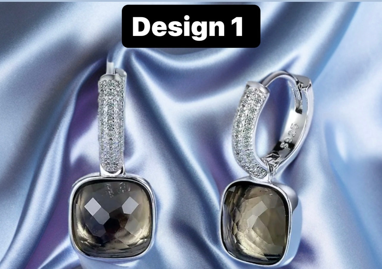 SMOKY QUARTZ STERLING SILVER EARRINGS