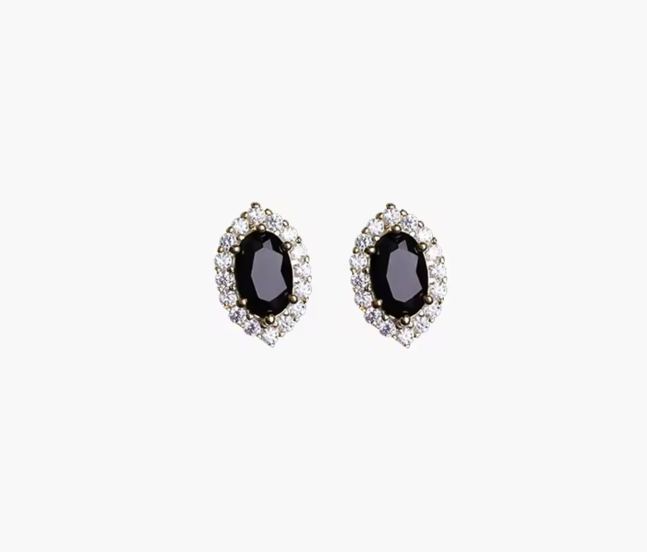 BLACK ONYX STERLING SILVER STUDS