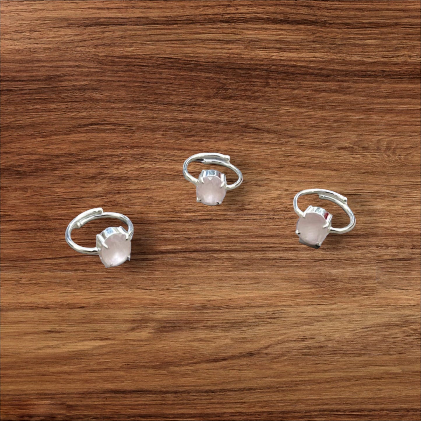 ROSE QUARTZ DIAMOND CUT RING