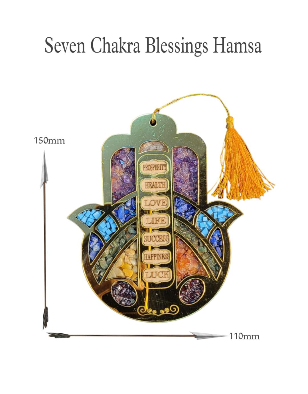 SEVEN CHAKRAS HAMSA HAND