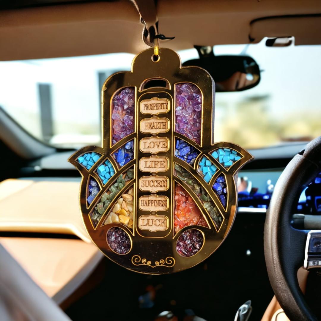 SEVEN CHAKRAS HAMSA HAND