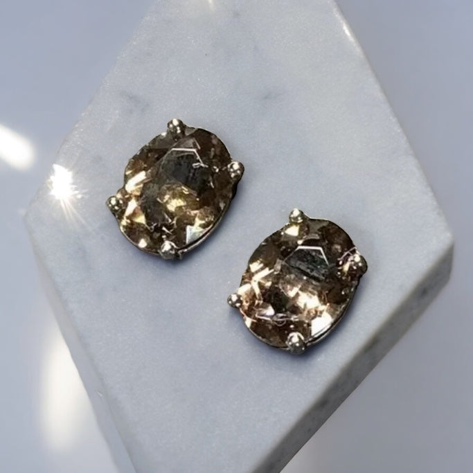 SMOKY QUARTZ STERLING SILVER EARRINGS