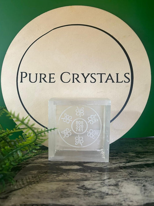SELENITE BOWL WITH ZIBU SYMBOL