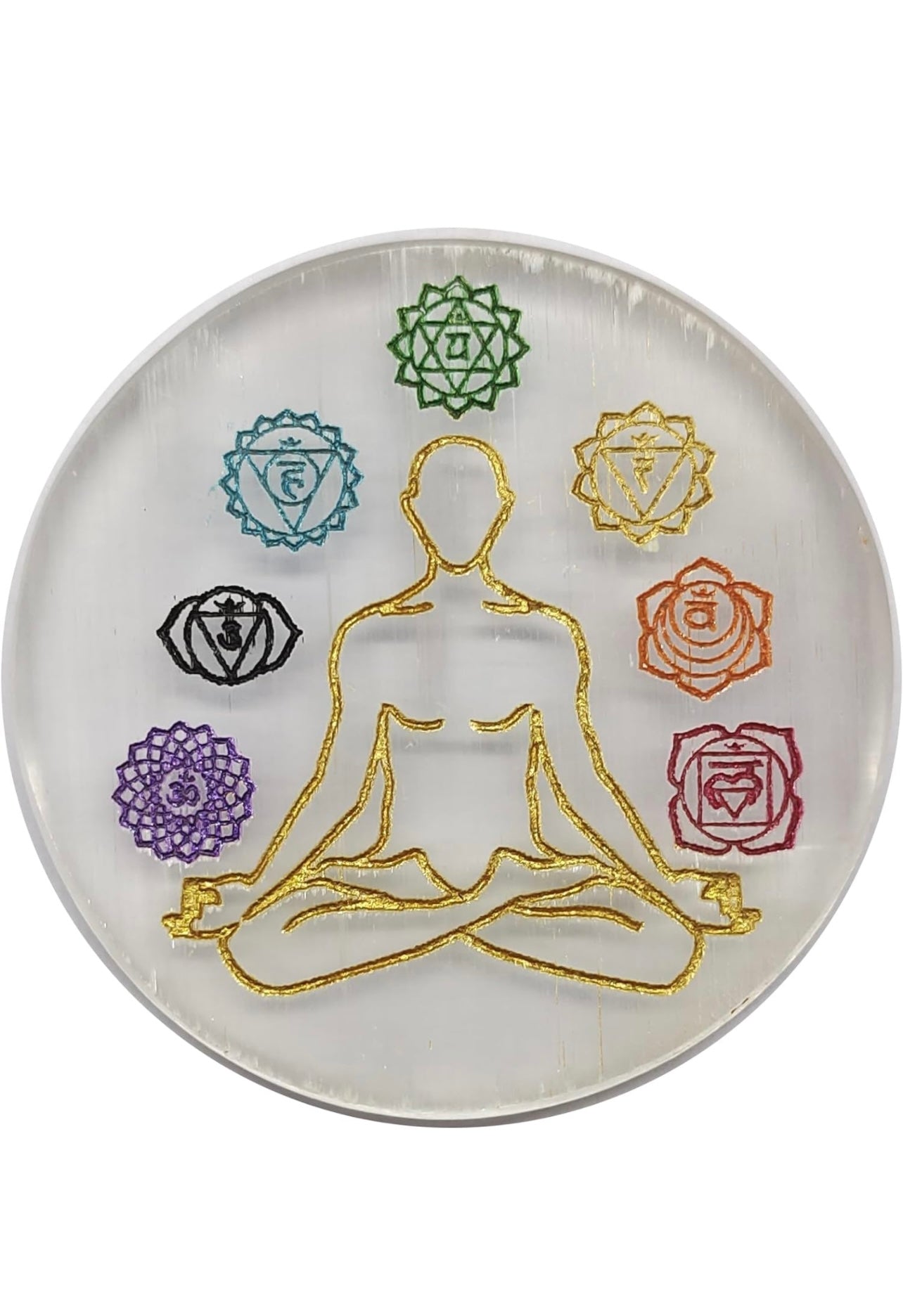 SELENITE PLATE WITH HANDCRAVED REIKI SYMBOLS
