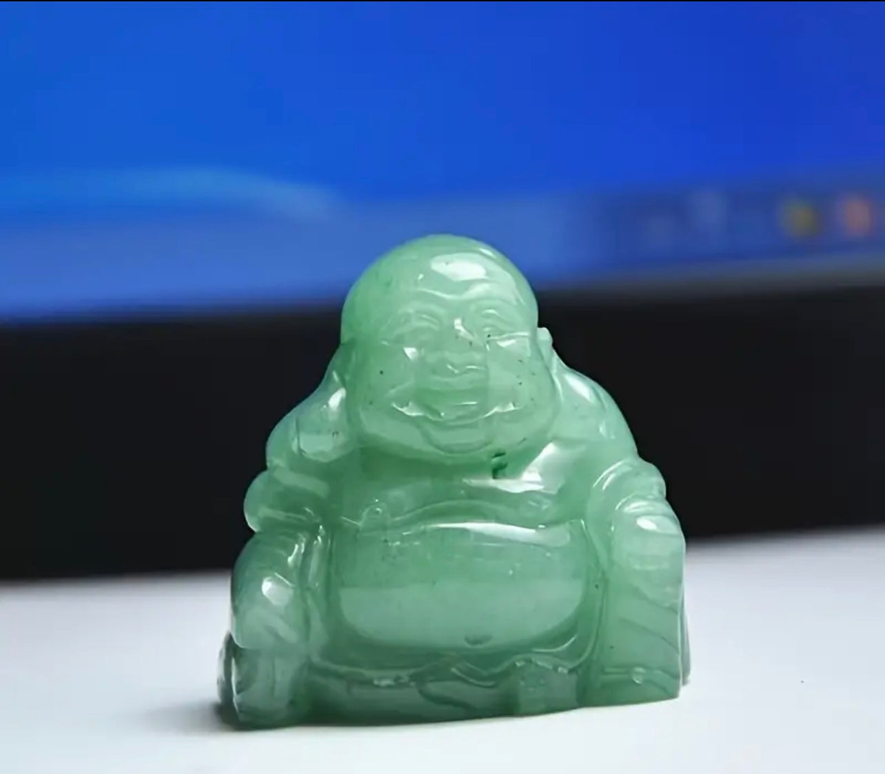 GREEN AVENTURINE LAUGHING BUDDHA