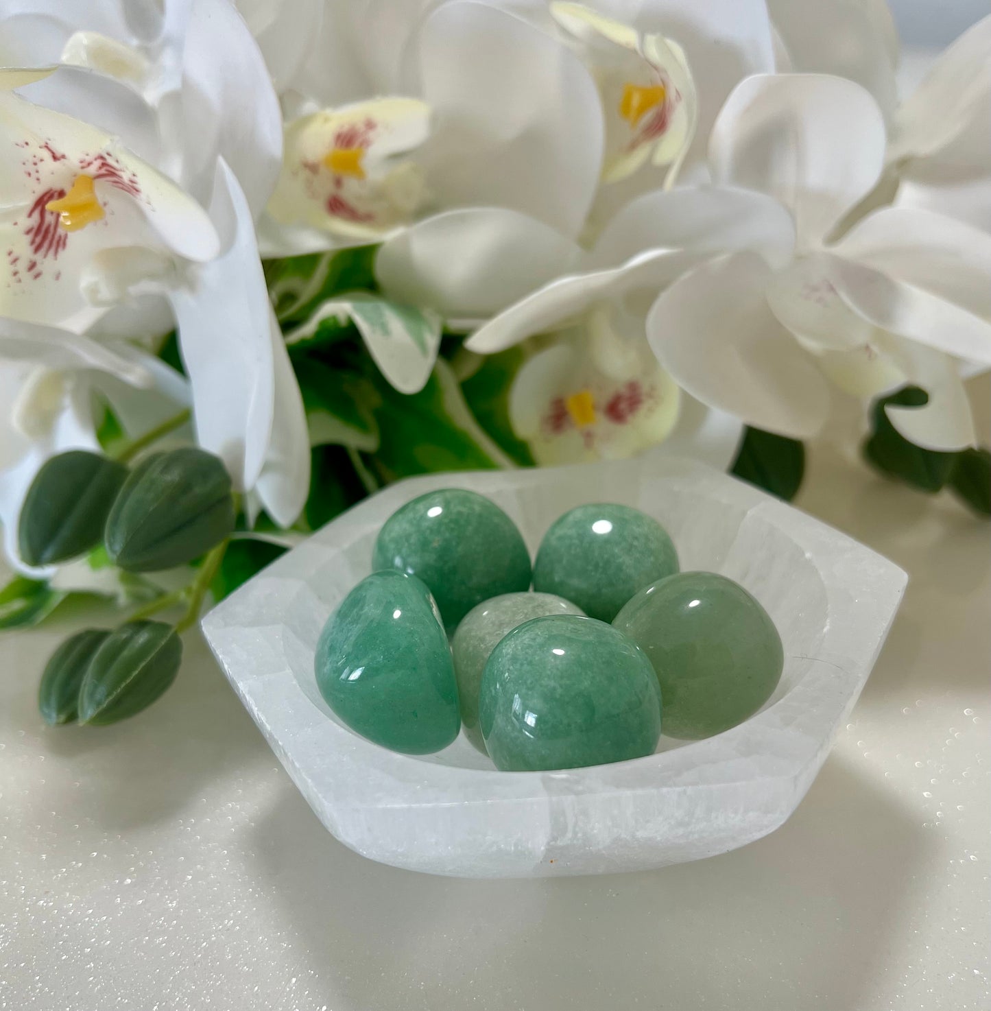 SELENITE HEXAGONAL BOWL