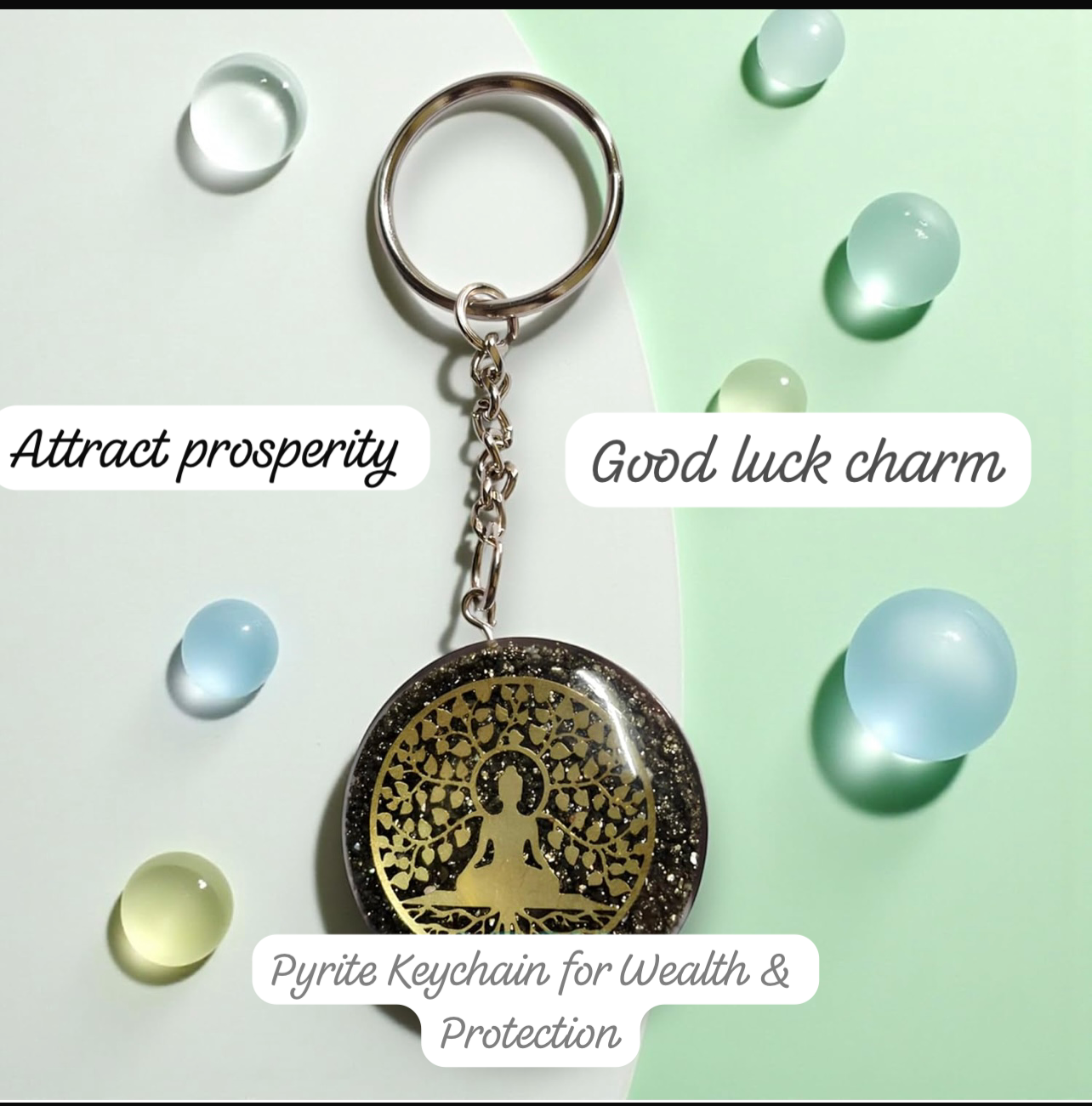 PYRITE: TREE OF LIFE KEYCHAIN