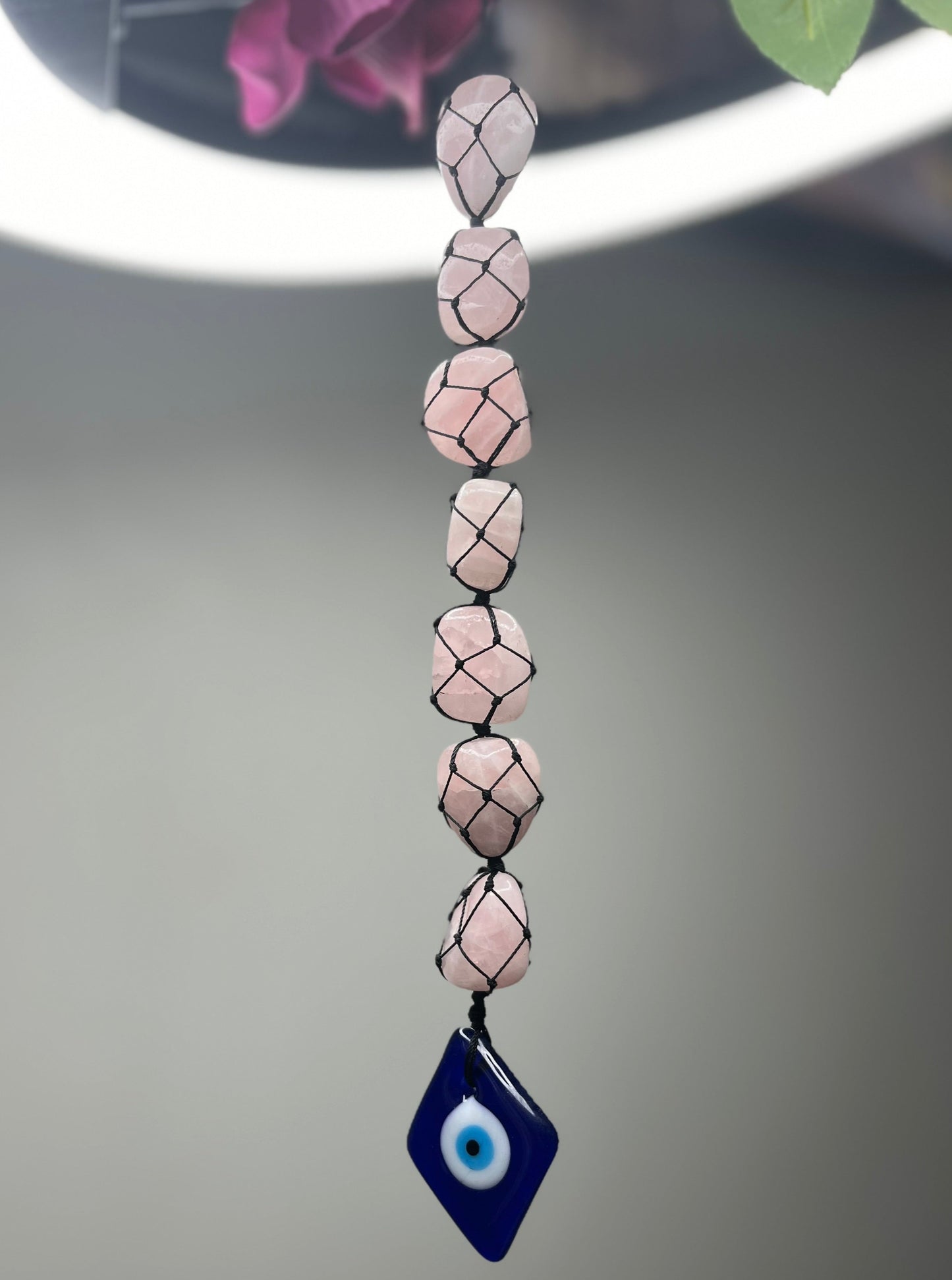 ROSE QUARTZ CRYSTAL HANGING