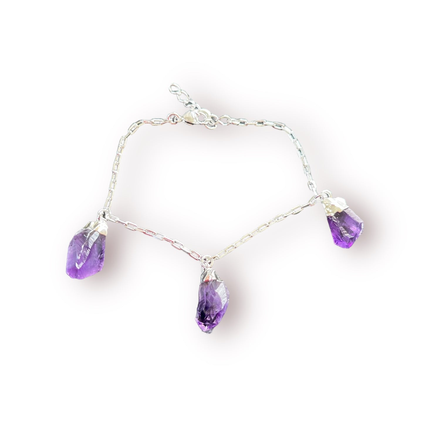 THREE STONE AMESTHYST BRACELET